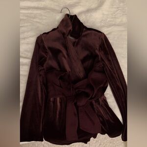 Elegant Velvet Jacket in Rich Burgundy